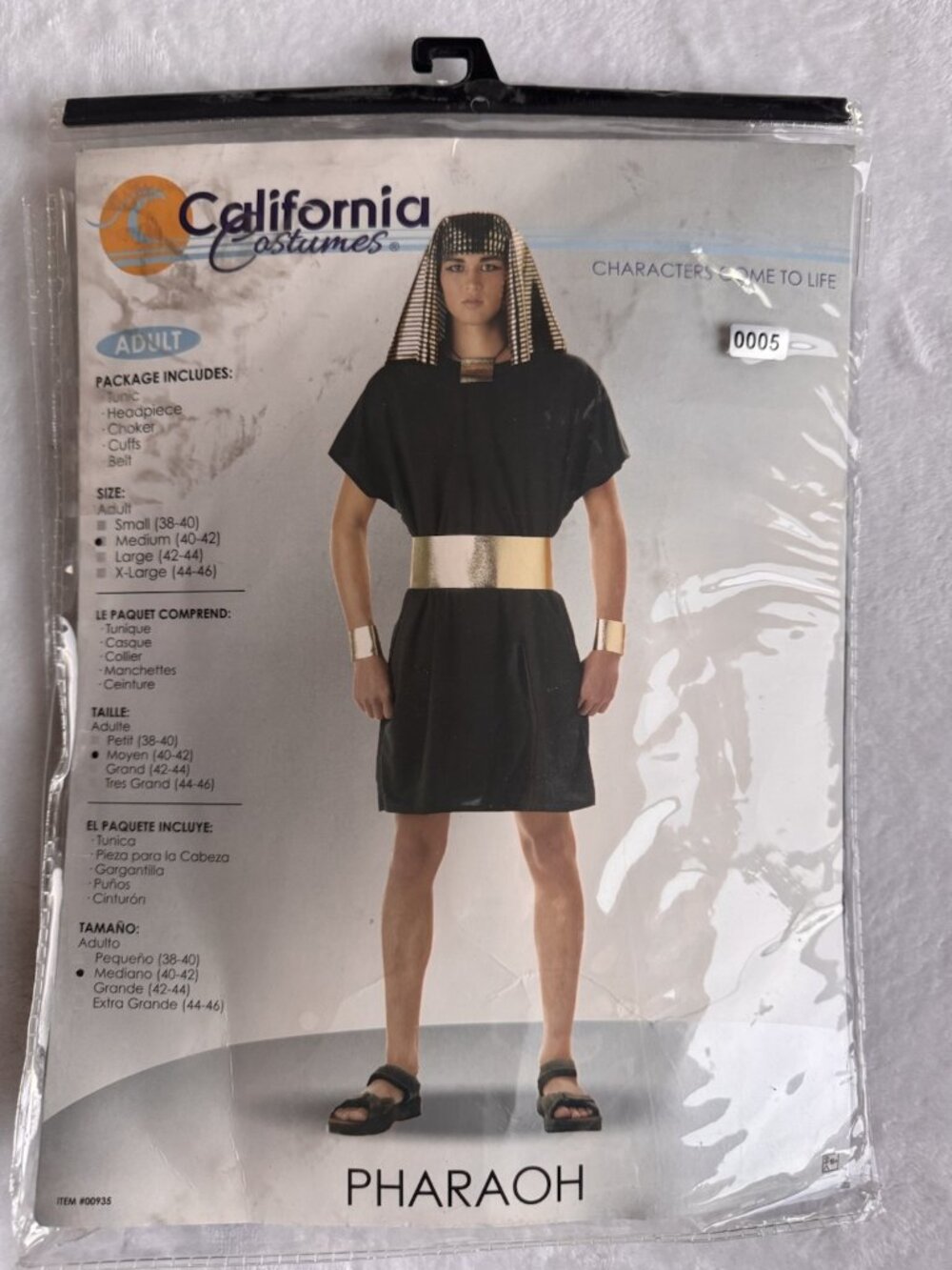 California Costumes Pharaoh Costume Men M 40-42 Egyptian NWT